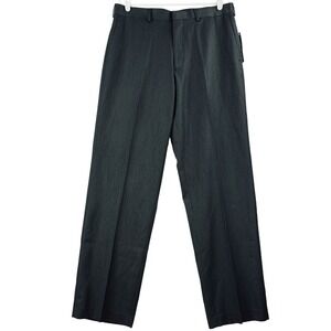 Apt.9 Men's Dress Pants 34x34 Caviar Color Flat Front Straight Leg No Stretch